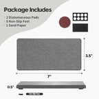 2PCS 7" x 3.5" Water Absorbing Bathroom Sink Vanity Trays, Diatomite Stone Quick Drying Mat for Kitchen Counter, Dish Rack Dispensers Sponge Holder Caddy Organizer, Dark Gray, 7"x3.5"