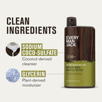 Every Man Jack Nourishing Coastal Moss Mens Body Wash for All Skin Types - Naturally Derived Ingredients - Cleanse and Hydrate Skin with Coconut and Glycerin - 24oz 2 Bottles