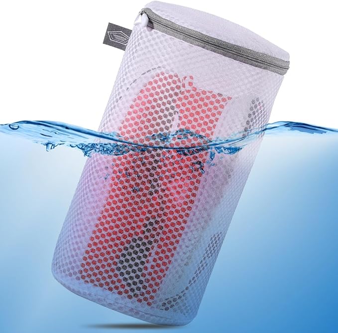 Kimmama Laundry Bags Mesh Wash Bags, Shoe Washing Machine Bag, Net Washer Sack with Zipper, Dryer Pouch for Cleaning and Drying Footwear, Sneaker, Trainers, Plimsolls, Slippers, Gym, Running, Tennis