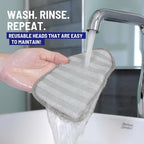 Replacement Microfiber Pad for Moku Home Extendable Tub Tile Shower Scrubber for Cleaning Non-Scratch (2X Microfiber Pads Gray)