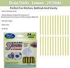 Fresh & Clean Drain Sticks - Lemon - 24 Sticks, Yellow