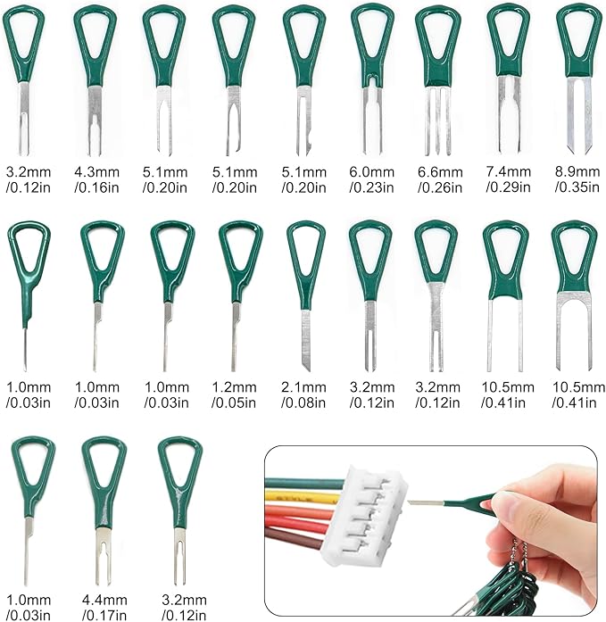 Terminal Removal Tool Kit for Deutsch Connectors, Depinning Tools Electrical Pin Extractor with Magnetic Phillips Screwdrivers 32Pc