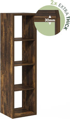 Furinno Cubicle Open Back Decorative Verticle Cube Storage Organizer, 4-Cube, Amber Pine