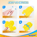 KEEPOW Reusable Duster Refill Compatible with Swiffer Hand Duster, Heavy Duty Duster Refills, 360 Degree Dusters Refills for Cleaning, Fleece Refill Ceiling Fan, 4 Pack (Handle is Not Included)