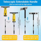 All-in-One Electric Window Vacuum Squeegee Set, Streak-Free Cordless Window Cleaner Tool with Telescopic Handle, Glass Cleaner Tool for Windows, Mirrors & Smooth Surfaces