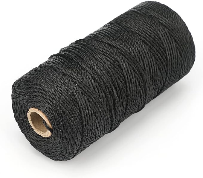 jijAcraft 426 Feet Black Nylon String, #36 Braided Mason Nylon Line, 100% Nylon Brick Line String, Durable Construction String Building Line for Masonry, Climbing Plants, Gardening, Crafting