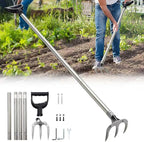 Professional Garden Hoe 77 Inch Long with Adjustable Long Handle - Heavy Duty Weeding & Cultivating Tool for Gardening, Lawn, and Yard Work