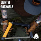 AGAWA - BOREAL15 Tripper Kit - Includes 15" Folding Saw, Nylon Carrying Case, 15" All-Purpose & 15" Aggressive Blade - For Camping, Hiking & Survival Gear (Black Frame/Yellow Handle)