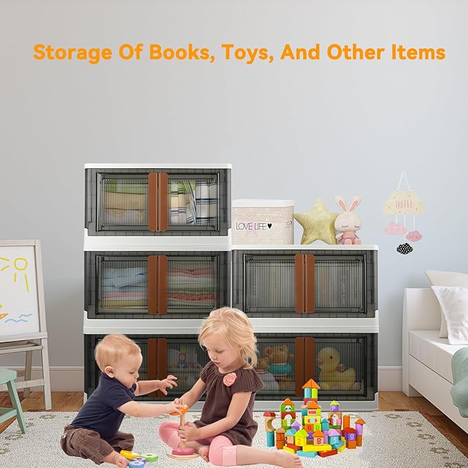 Storage Bin, Cabinet with Lids, Extra Large, Useful Box, 19 Gallon (72L) Capacity, Foldable, Plastic, Underbed or Countertop Use, Home Organizer