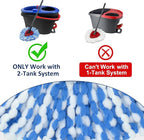 6 Pack Spin Mop Replace Head 𝐎𝐍𝐋𝐘 for O-cedar RinseClean 2 Tank Spin Mop,Mop Head Refill Replacement For O-cedar RinseClean 2 Tank System - Easy to Replace,100% Microfiber, All Floor Surface Clean