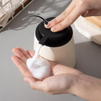 Enra Foaming Soap Dispenser,12 oz Beige Foam Ceramic Hand Soap Dispenser for Bathroom,Kitchen with Easy-to-Press Pump(Beige Poam Type)