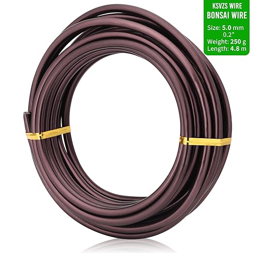 Bronze-5.0mm/4gauge-Anodized Aluminum Bonsai Training Wire 250g Large Roll,Many Size to Choose,KSVZS Bendable Metal Wire for Crafts,Sculpting,Armature and Daily Use,Necessities for Family