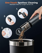 Car Vacuum Portable with 16000Pa Powerful Suction, Handheld Vacuum Cordless Rechargeable Blow & Suction 4 in 1, Small Vacuum Cleaner for Car, Home, Office, Outdoor (Grey)