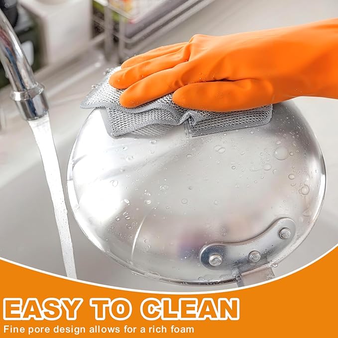 20 Pcs New Upgrade 3-Layer Metal Dish Cloth, No Scratches Wire Cleaning Cloth , Reusable Multipurpose Wire Dishwashing Rag for Kitchen Cleaning Cloths,Sinks,Dishes,Stove Top, Dimensions, 7.87“ x 7.87”