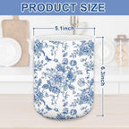 JarThenaAMCS Chinoiserie Floral Ceramic Utensil Holder Blue Flower Butterfly Utensil Crock for Home Kitchen Countertop Storage Organizer Container