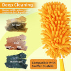 Reusable Duster Refill Compatible with Swiffer Duster Kit - Pet Heavy Duty Duster Refills Fit for Swiffer Extended Handle Duster - Microfiber 360 Duster Refills for Dusting Cleaning, 8 Pack