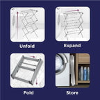 BLACK+DECKER Laundry Organization Expandable/Collapsible Clothes Drying Rack. Essential for Camping/Trailers or Anywhere You Air Dry Laundry. Oversized for Multiple Garments, (Grey)