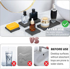 4PCS Fast Drying Diatomite Stone Soap Tray for Bathroom and Kitchen, Vanity Tray, Water Absorbing Coaster