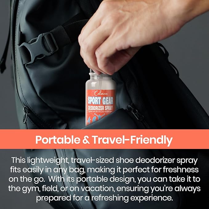 (2-Pack) Calvana 8.5 fl. oz Sports Equipment Deodorizer Spray, Heavy-Duty Odor Eliminator for Helmet, Hockey & Gym Bag, Boxing Glove, Work Boot, and Athletic Gear, Travel-Friendly, Total 17 fl.oz