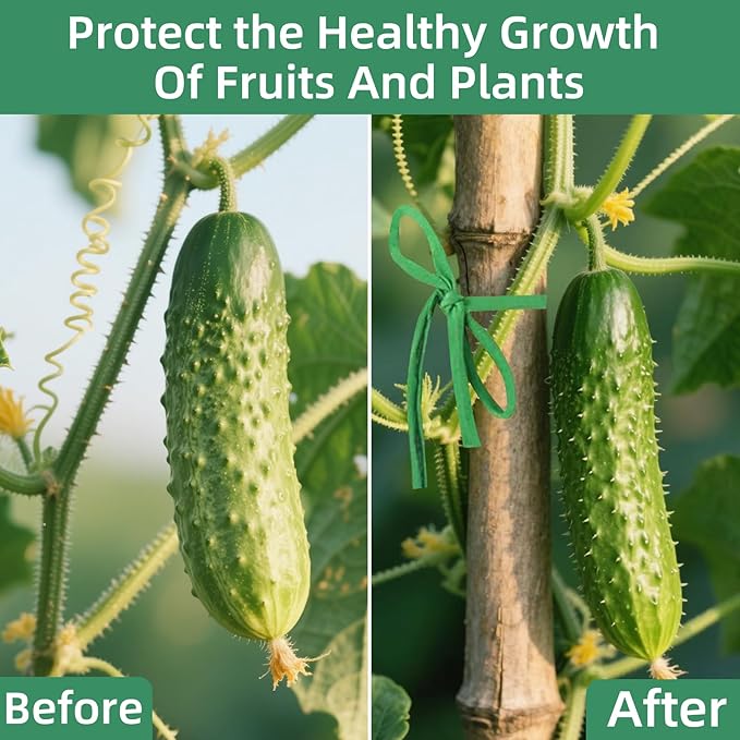 2 Packs Garden Twine, 196Ft Soft Garden String Green, Stretchy Plant Ties for Supporting and Tying Climbing Plants, Outdoor Plants, Tomatoes, Fruit Trees, Gardeners(98 Feet/Roll)