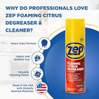 Zep Heavy-Duty Foaming Citrus Degreaser & Cleaner - 18 oz. (Case of 6) - ZUHFD186 - Pro-Trusted Citrus Formula Cuts Through Grease & Grime with Ease