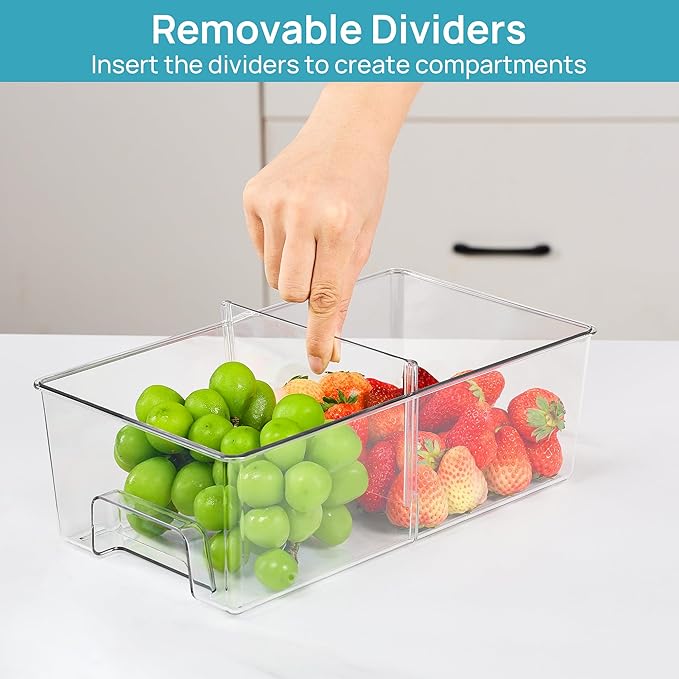 Vtopmart Clear Stackable Storage Drawers Set of 5, Easily Assemble Acrylic Bathroom Undersink Organizers,Plastic Storage Bins for Closet,Cabinet,Pantry,Medicine Organization