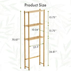 AmazerBath Over The Toilet Storage Shelf Bamboo, 3-Tier Over Toilet Organizer Rack, Freestanding Above Toilet Shelf for Bathroom, Laundry, Space Saver, Natural Color
