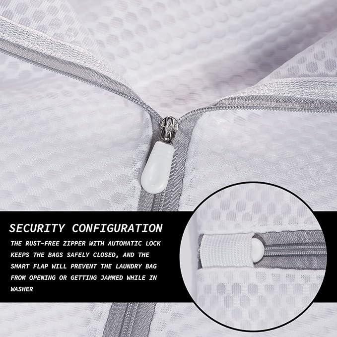 Extra Large Honeycomb Mesh Laundry Bag125gsm Net Fabric Durable and Reusable Delicate Wash Bag,Travel Organization Bag for Lingerie,Clothes,Jeans,Bath Towel,Sock (2Large, 3Medium)