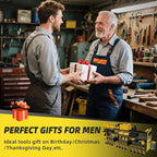 Power Tool Organizer Wall Mount with 12-Drill Holders-800Lbs Load Heavy Duty Metal 4-Layers Garage Storage and Organization with Side-Plates Adjustable Battery Tools Rack Utility Racks Gifts for Men