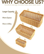 AceList Wall Hanging Basket, Boho Style Hand-Woven Hanging Storage Baskets - Set of 3, Ideal for Boho Room Decor, Kitchen, Garden, and Living Room