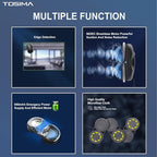 Tosima W3 Window Cleaning Robot - Dual Direction Auto-Spray Smart Window Cleaner with Triple Safety System, Smart Navigation, Remote Control, for All Smooth Surfaces, with 12 Rags, Black