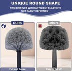 Grey Corner Cobweb Duster Head Brush - High Efficiency Twist-On Spider Web Brush Cleaning Tool for Indoor & Outdoor Cleaning, Compatible with Standard Acme Threaded Poles -1 Pack