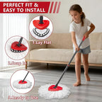 Easywring 1-Tank System,Mop Replacement Heads for O-Ceda Replace , Spin Mop Heads Replacements, Microfiber Spin Mop Refills, Easy Cleaning Head Replacement (1 Base+3pcs White)