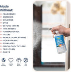 Natural Glass Cleaner - Removes Dirt & Debris for Sparkling Clean Windows & Glass Surfaces at Home, Office & Garage, Includes: 1 Refillable Empty Bottle (16oz) & 2 Refills (3oz ea)