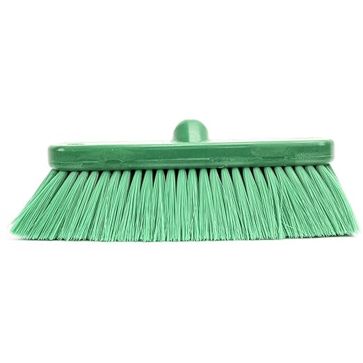 SPARTA 41278EC09 Flo-Thru Plastic Wall Scrub Brush, Equipment Brush With Soft Nylex Bristles For Industrial Kitchens, Hospitals, Commercial Cleaning, 4 Inches, Green, (Pack of 12)