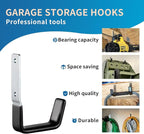 Heavy Duty Steel Garage Hooks,Garage Storage Utility Hooks,Anti-Slip Hanger, Tool Organizer,Steel Wall Mount Organizer, Garden Hose Hanger (Small-4PC)