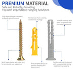 Drywall Anchors-180PCS Nails for Wall Anchors for Drywall Repair Kit, Premium Plastic Wall para Dry Wall Anchors and Screws Assortment Kit, Heavy Duty Self Drilling Picture Hanging Kit Hangers Screw