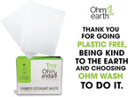 Ohm Earth’s Wash Laundry Detergent Sheets Hypoallergenic & Dye-Free Liquidless Detergent, Fast Dissolving Concentrated Strips Ideal for Sensitive Skin, 50 count (up to 100 Loads) Spring Breeze