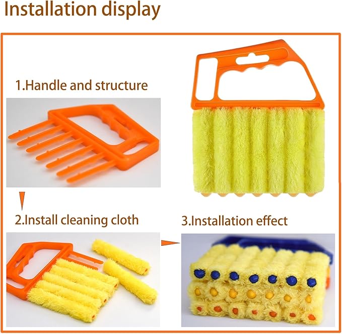 Blind Cleaner Duster Tool, Blinds Cleaner Tool, Extra Washable Blind Duster Sleeve - Microfiber Louver Cleaning Tool for Vents, Air Vent Cleaner and Dusting(8-Pack)