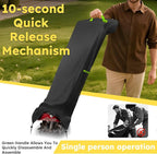 Tiller Cover, Rototiller Covers, 420D Silver-Coated Waterproof Fabric, Adjustable Drawstring Hem, Green Handle & Rear Waist Band – Fits Most Tillers (Black, Cordless Tiller Cover)