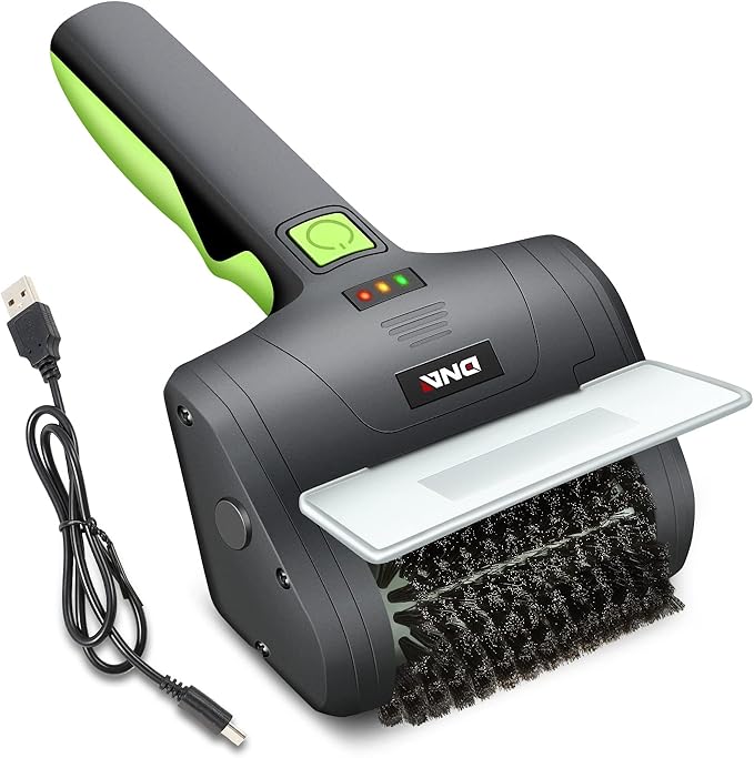 DNA MOTORING TOOLS-00219 Cordless Electric Grill Cleaning Scrub Brush Rechargeable with Type-C Charge Cord,Green/Black
