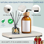 4PCS Water Absorbing Stone Tray, Quick Drying Diatomite Stone Sink Tray, Water Absorbent Stone Coasters for Bathroom Counter, Kitchen Soap Dish Holders Toothbrush Holders in Modern Home