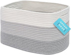 OrganiHaus Woven Storage Baskets for Organizing, Cotton Rope Organizer Bins for Shelves, Closet & Nursery, Dog Toy Basket, Decorative Bins for Toys, Towels & Books - 15x10x9, Grey