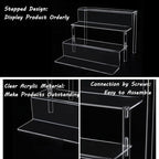 Acrylic Display Riser Stand, 4 Tier Cupcake Tower Stand, Clear Display Rack for Perfume,Figures,Spice, Tiered Spice Rack Organizer