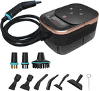 2500W Handheld Steam Cleaner,10 Accessories with 8 Adjustable Pressures for Tile/Grease/Carpet, 45oz Large Tank Chemical Free Cleaning, Portable Multi-Surface Steamer for Home Cars Kitchens(Gold)