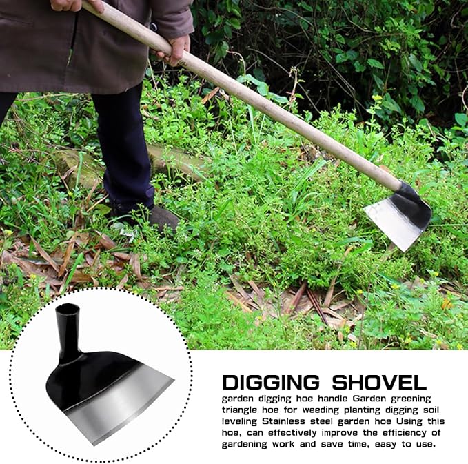 Hand Hoe Head Replacement Round Eye Grub Hoe for Gardening, Soil Loosening, Weeding and Digging（18.5cm）