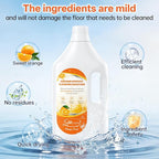 Floor Cleaning Solution Orange Scent, Compatible with Roborock Cleaning Solution Quick Drying Without Residue Suitable for All Robot Vacuums and Wet Dry Dual-Use Vacuum Cleaners (1 L, Orange)