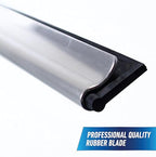 Unger Professional Connect and Clean 12” Performance Squeegee for Glass and Window Care with Replacement Rubber, Heavy Duty Cleaning Supplies with Streak-Free Results, Handheld Household Cleaner Tool