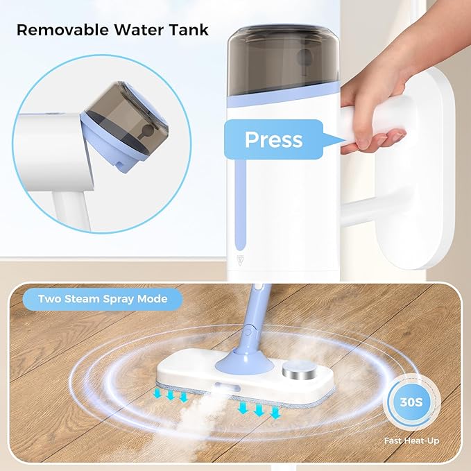 7 in 1 Steam Mop for Floor Cleaning, Multipurpose Floor Steamer with Detachable Handheld Steam Cleaner Perfect for Hardwood Floors, Clothes, Windows, Tiles, Furniture, Carpet, Whole Home Use