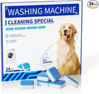 Washing Machine Cleaner Tablets - 24 Pack (12 Month Supply) | HE Compatible for Top & Front Load Washers | Pet-Safe Formula Eliminates Odors, Lint & Detergent Buildup